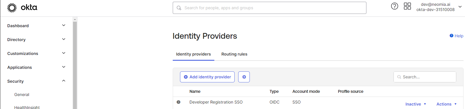 Okta Idp Page