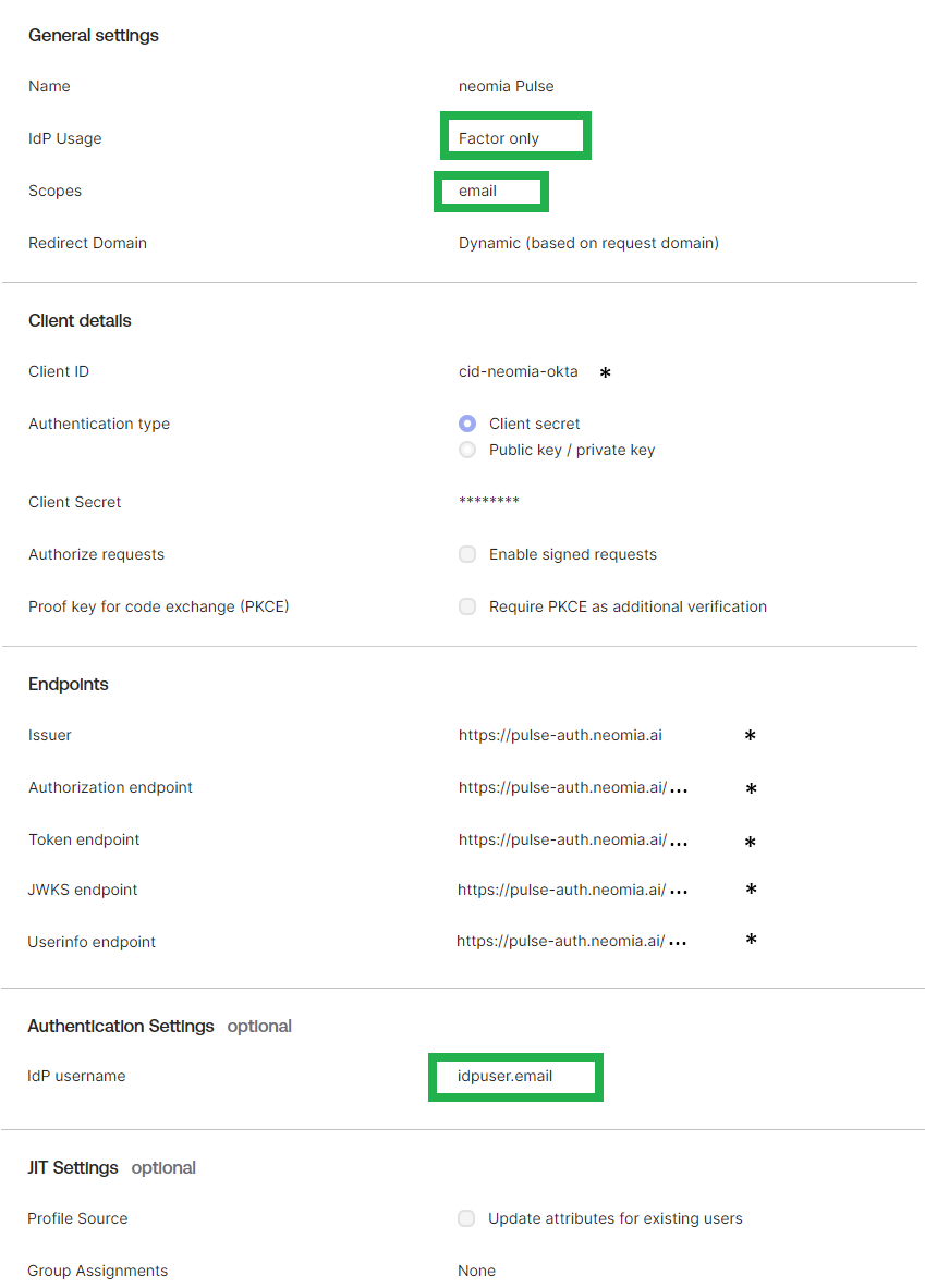 Okta Idp type